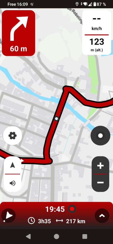 App GPS moto gratuite 68° : ajouter un point pendant le guidage 3