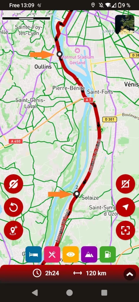 App GPS moto gratuite 68° : App GPS moto gratuite 68° : éviter les villes 2