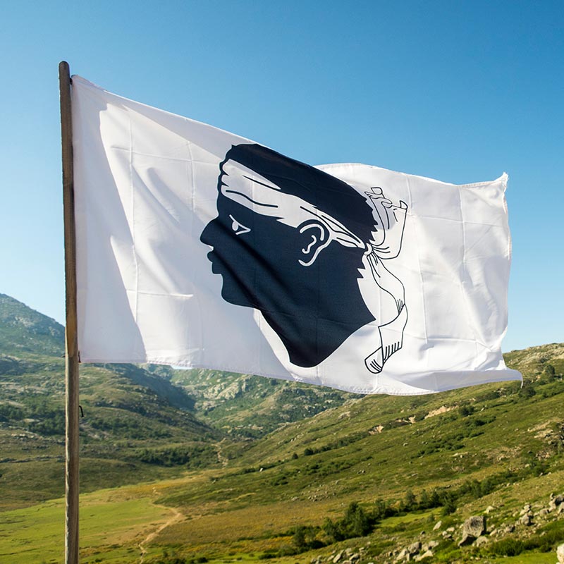 La Corse à moto - drapeau