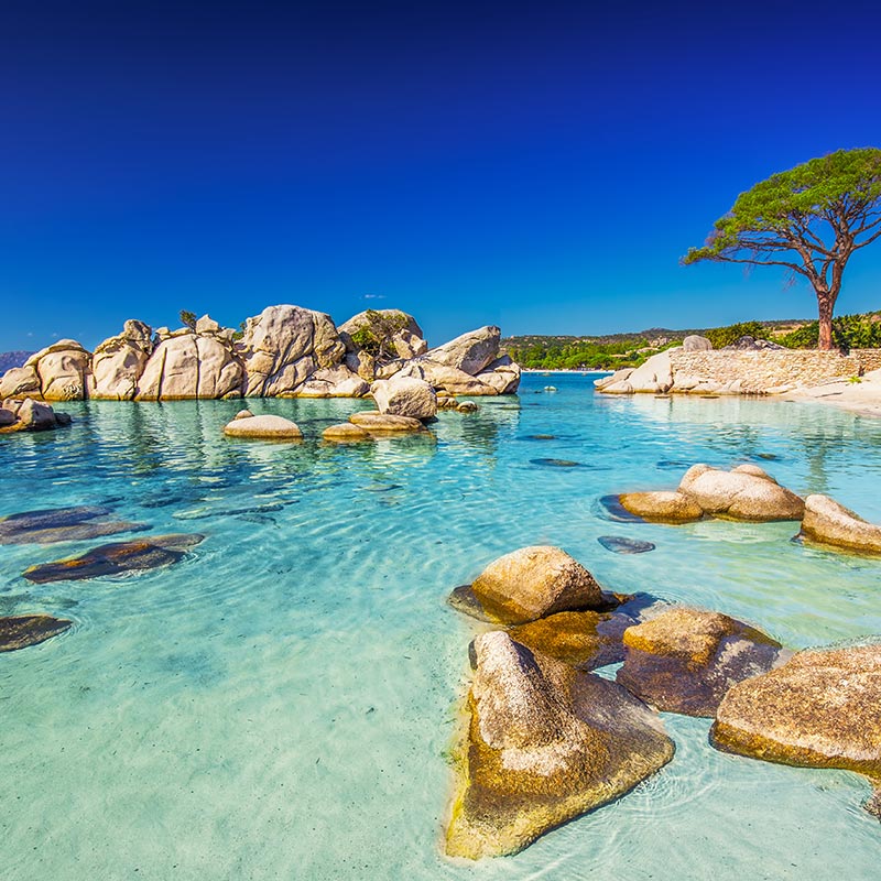 La Corse à moto - plage de Palombaggia