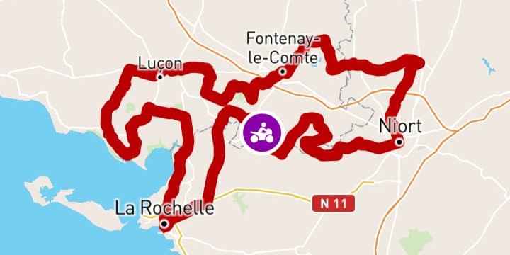 Les circuits intégrés dans l'application GPS moto 68°