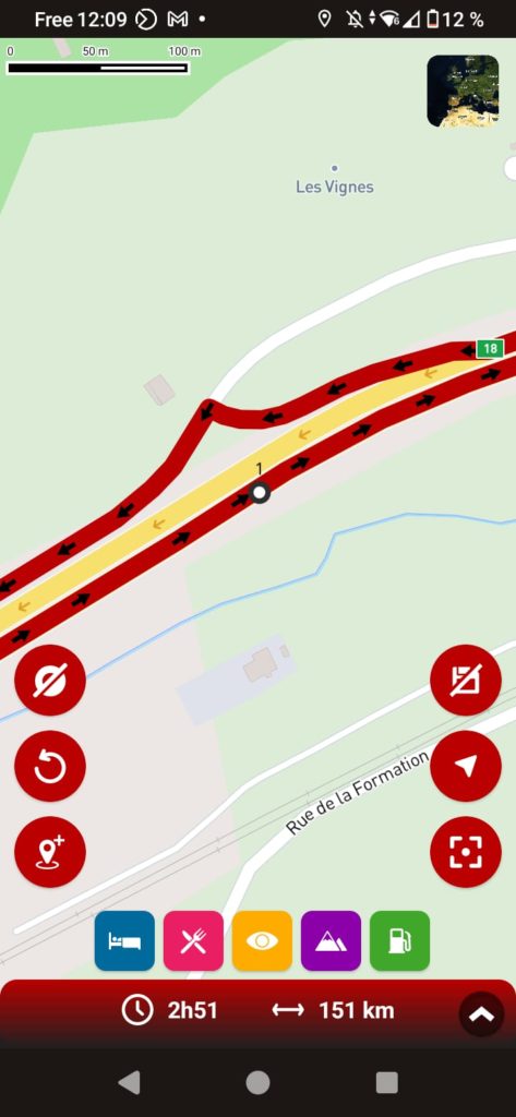 App GPS moto gratuite 68° : point sur la voie opposée