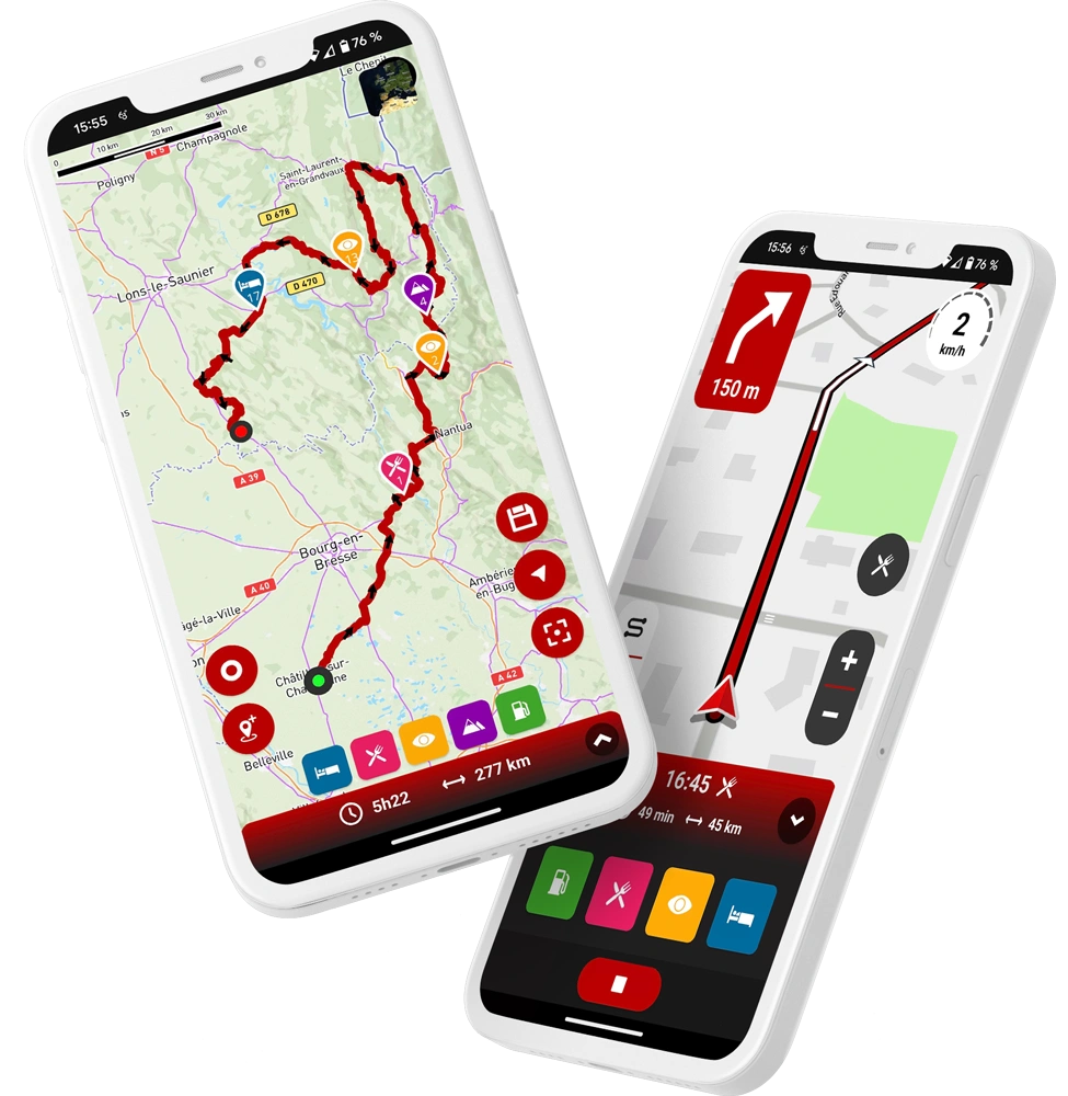 app GPS moto 68° - sécrurité et partage de traces GPX