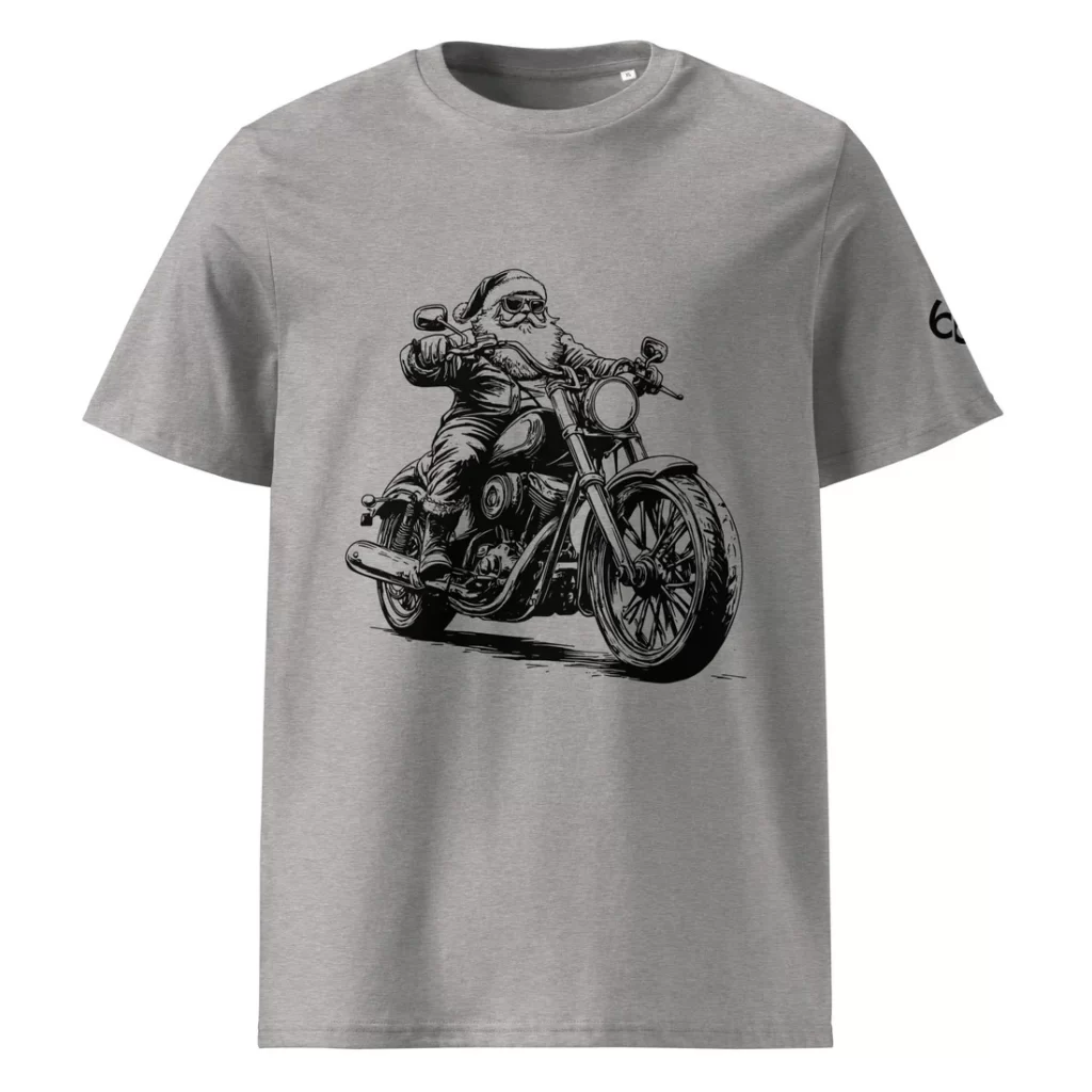 GPS moto gratuit 68° - t-shirt spécial Noël moto gris